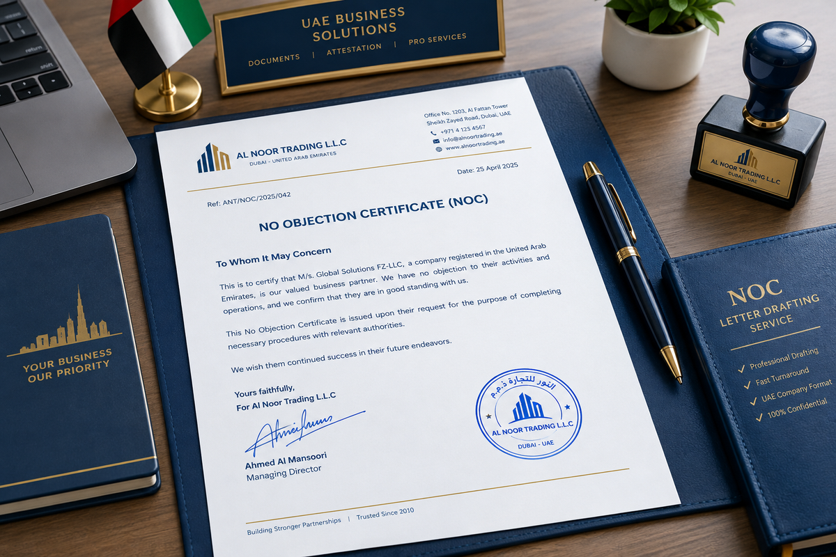 NOC Letter Drafting Service UAE